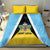 Saint Lucia Bedding Set Coat Of Arm With Palm Leaf Pattern