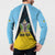 Personalised Saint Lucia Button Sweatshirt Coat Of Arm With Palm Leaf Pattern