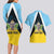 Personalised Saint Lucia Couples Matching Long Sleeve Bodycon Dress and Hawaiian Shirt Coat Of Arm With Palm Leaf Pattern