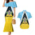 Personalised Saint Lucia Couples Matching Mermaid Dress and Hawaiian Shirt Coat Of Arm With Palm Leaf Pattern