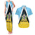 Personalised Saint Lucia Couples Matching Tank Maxi Dress and Hawaiian Shirt Coat Of Arm With Palm Leaf Pattern