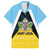 Personalised Saint Lucia Family Matching Long Sleeve Bodycon Dress and Hawaiian Shirt Coat Of Arm With Palm Leaf Pattern