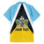 Personalised Saint Lucia Family Matching Long Sleeve Bodycon Dress and Hawaiian Shirt Coat Of Arm With Palm Leaf Pattern