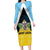 Personalised Saint Lucia Family Matching Long Sleeve Bodycon Dress and Hawaiian Shirt Coat Of Arm With Palm Leaf Pattern