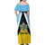 Personalised Saint Lucia Family Matching Off Shoulder Maxi Dress and Hawaiian Shirt Coat Of Arm With Palm Leaf Pattern