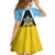 Personalised Saint Lucia Family Matching Off Shoulder Short Dress and Hawaiian Shirt Coat Of Arm With Palm Leaf Pattern