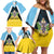 Personalised Saint Lucia Family Matching Off Shoulder Short Dress and Hawaiian Shirt Coat Of Arm With Palm Leaf Pattern