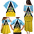 Personalised Saint Lucia Family Matching Puletasi and Hawaiian Shirt Coat Of Arm With Palm Leaf Pattern