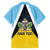 Personalised Saint Lucia Family Matching Short Sleeve Bodycon Dress and Hawaiian Shirt Coat Of Arm With Palm Leaf Pattern