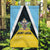 Saint Lucia Garden Flag Coat Of Arm With Palm Leaf Pattern