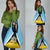 Saint Lucia Grocery Bag Coat Of Arm With Palm Leaf Pattern