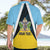 Personalised Saint Lucia Hawaiian Shirt Coat Of Arm With Palm Leaf Pattern