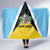 Saint Lucia Hooded Blanket Coat Of Arm With Palm Leaf Pattern