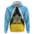 Personalised Saint Lucia Hoodie Coat Of Arm With Palm Leaf Pattern