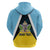 Personalised Saint Lucia Hoodie Coat Of Arm With Palm Leaf Pattern