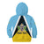 Personalised Saint Lucia Kid Hoodie Coat Of Arm With Palm Leaf Pattern