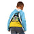 Personalised Saint Lucia Kid Hoodie Coat Of Arm With Palm Leaf Pattern