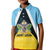 Personalised Saint Lucia Kid Polo Shirt Coat Of Arm With Palm Leaf Pattern