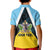 Personalised Saint Lucia Kid Polo Shirt Coat Of Arm With Palm Leaf Pattern