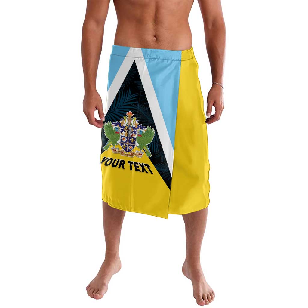 Personalised Saint Lucia Lavalava Coat Of Arm With Palm Leaf Pattern