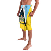 Personalised Saint Lucia Lavalava Coat Of Arm With Palm Leaf Pattern