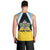 Personalised Saint Lucia Men Tank Top Coat Of Arm With Palm Leaf Pattern