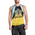 Personalised Saint Lucia Men Tank Top Coat Of Arm With Palm Leaf Pattern