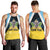 Personalised Saint Lucia Men Tank Top Coat Of Arm With Palm Leaf Pattern