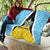 Saint Lucia Quilt Coat Of Arm With Palm Leaf Pattern