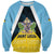 Personalised Saint Lucia Sweatshirt Coat Of Arm With Palm Leaf Pattern