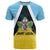 Personalised Saint Lucia T Shirt Coat Of Arm With Palm Leaf Pattern