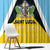 Saint Lucia Window Curtain Coat Of Arm With Palm Leaf Pattern