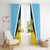 Saint Lucia Window Curtain Coat Of Arm With Palm Leaf Pattern