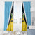 Saint Lucia Window Curtain Coat Of Arm With Palm Leaf Pattern