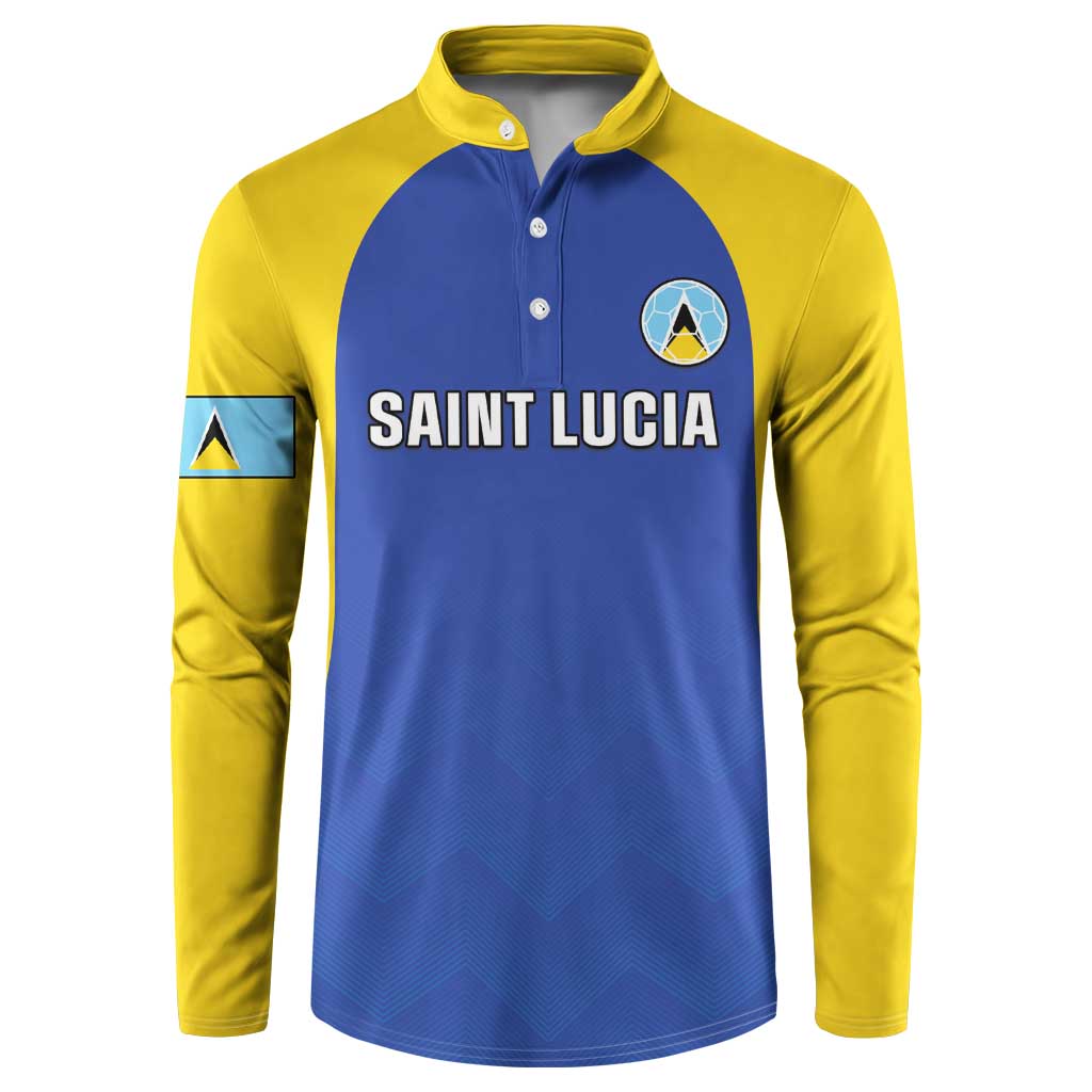 Custom Saint Lucia Football Button Sweatshirt Sporty Style