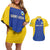 Custom Saint Lucia Football Couples Matching Off Shoulder Short Dress and Hawaiian Shirt Sporty Style