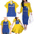 Custom Saint Lucia Football Family Matching Off The Shoulder Long Sleeve Dress and Hawaiian Shirt Sporty Style