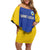 Custom Saint Lucia Football Family Matching Off Shoulder Short Dress and Hawaiian Shirt Sporty Style