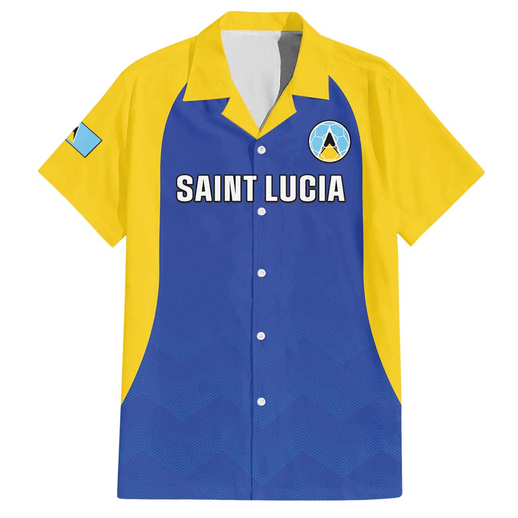 Custom Saint Lucia Football Hawaiian Shirt Sporty Style