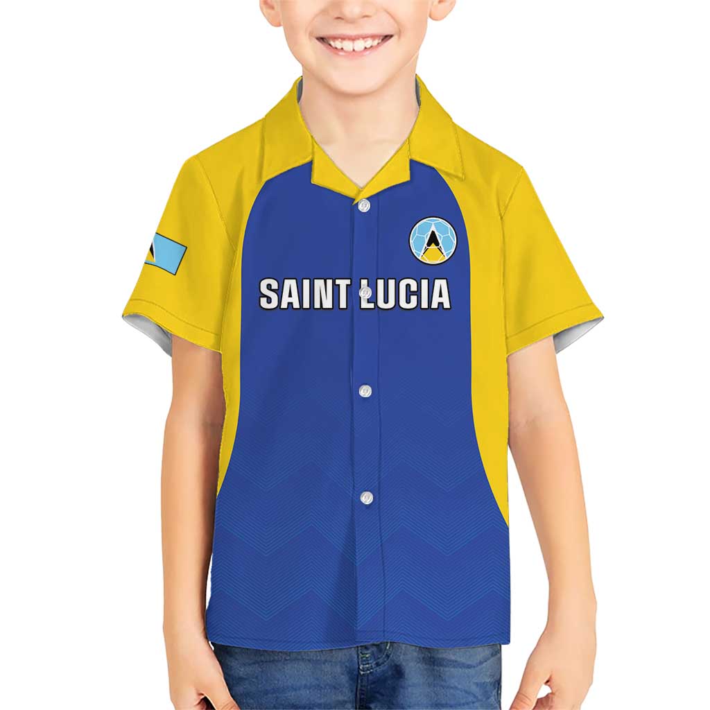 Custom Saint Lucia Football Kid Hawaiian Shirt Sporty Style