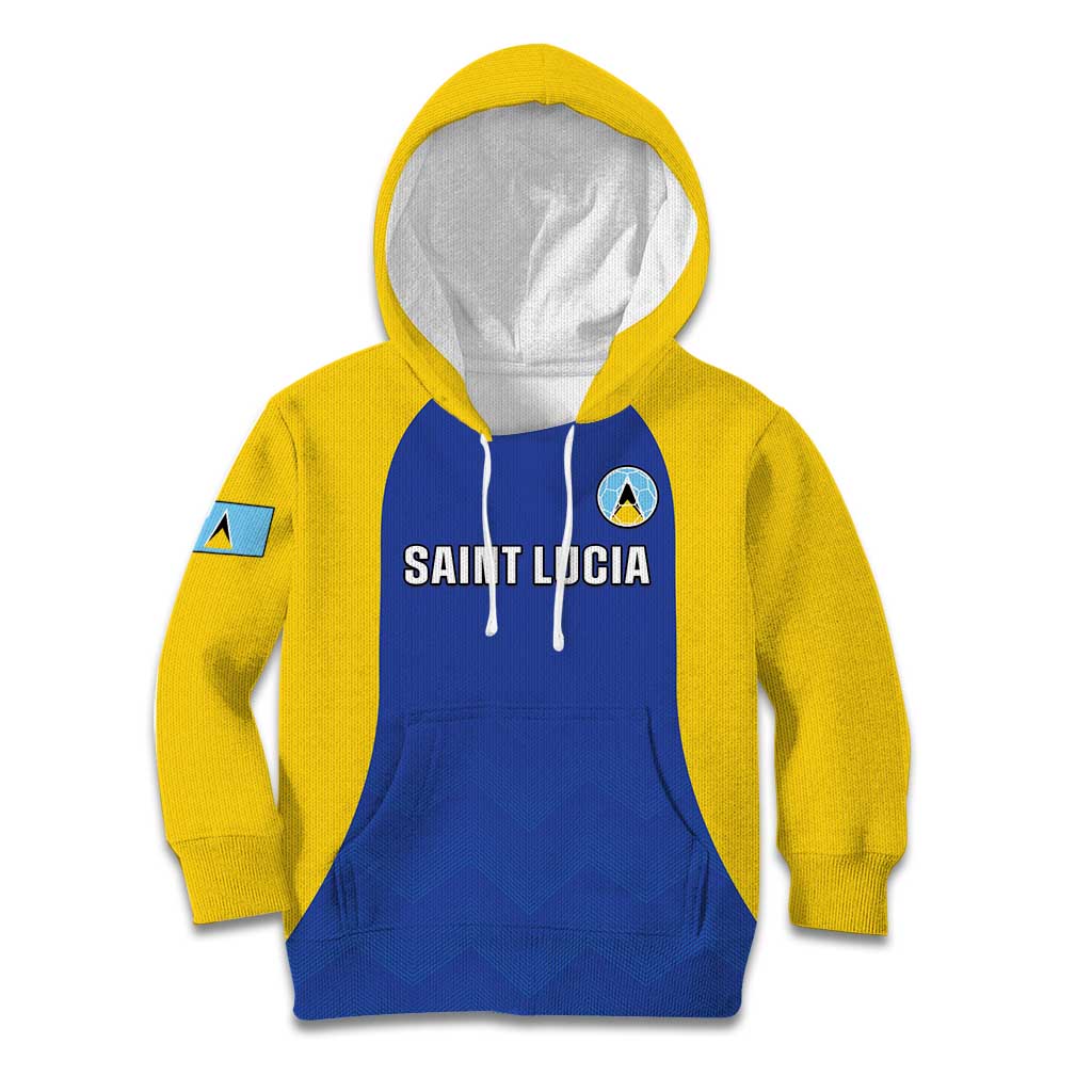 Custom Saint Lucia Football Kid Hoodie Sporty Style