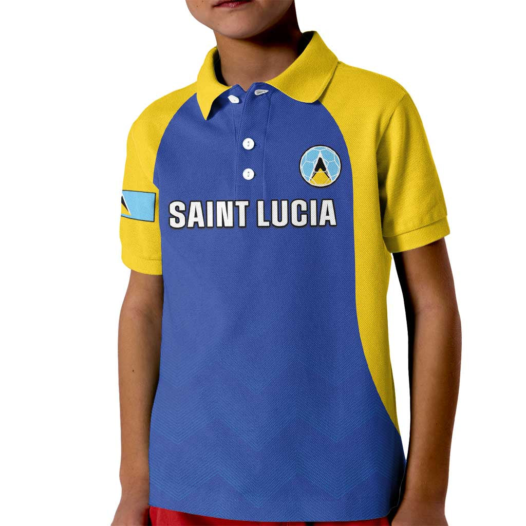 Custom Saint Lucia Football Kid Polo Shirt Sporty Style