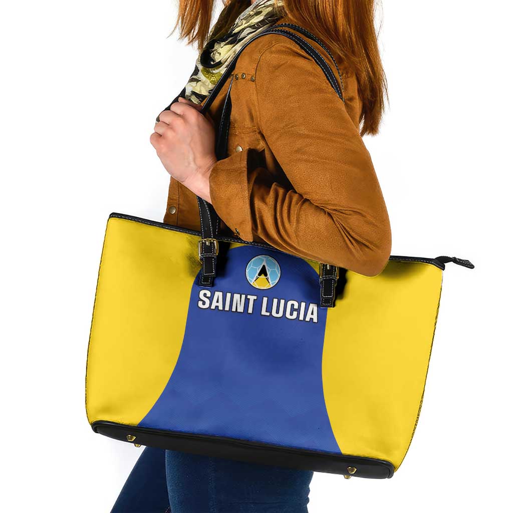 Saint Lucia Football Leather Tote Bag Sporty Style