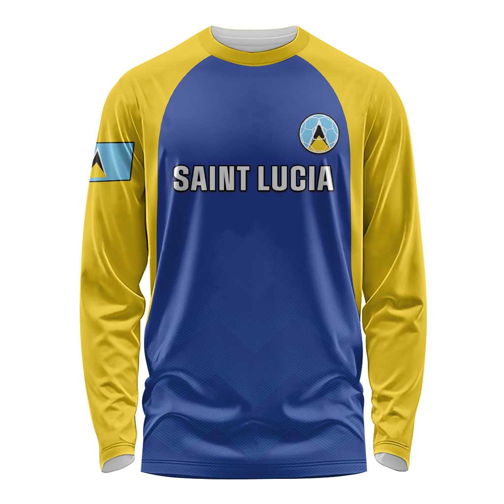 Custom Saint Lucia Football Long Sleeve Shirt Sporty Style