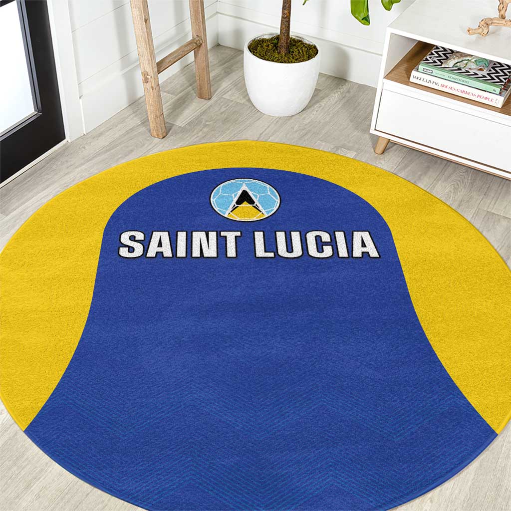 Saint Lucia Football Round Carpet Sporty Style