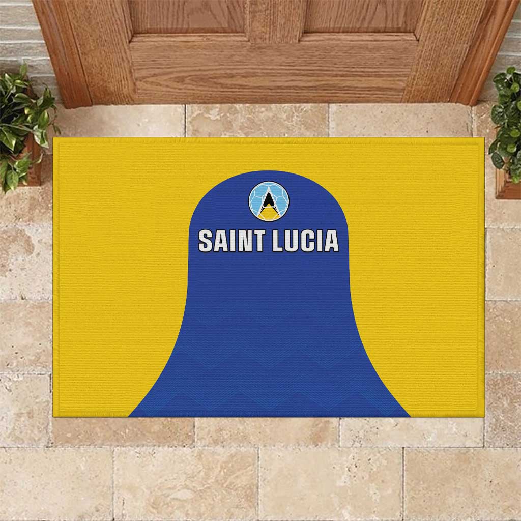 Saint Lucia Football Rubber Doormat Sporty Style