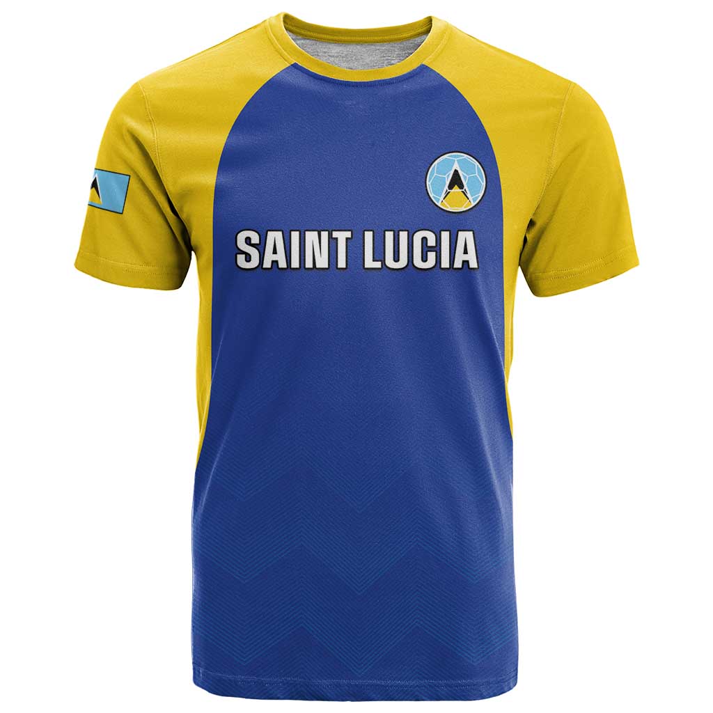 Custom Saint Lucia Football T Shirt Sporty Style