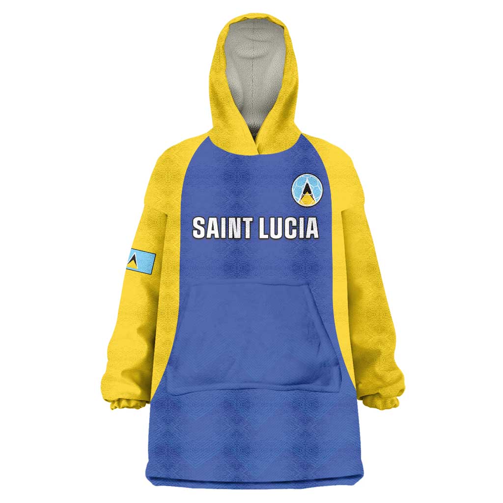 Custom Saint Lucia Football Wearable Blanket Hoodie Sporty Style