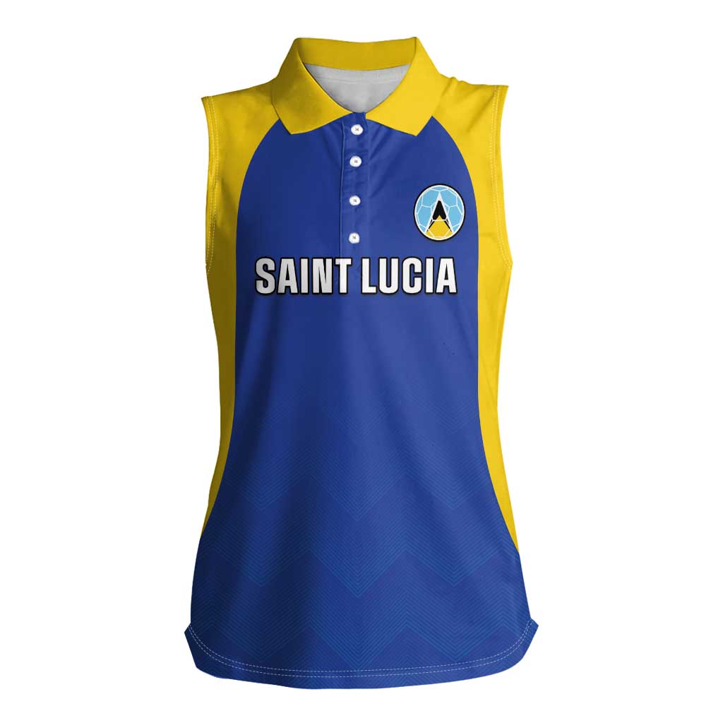 Custom Saint Lucia Football Women Sleeveless Polo Shirt Sporty Style