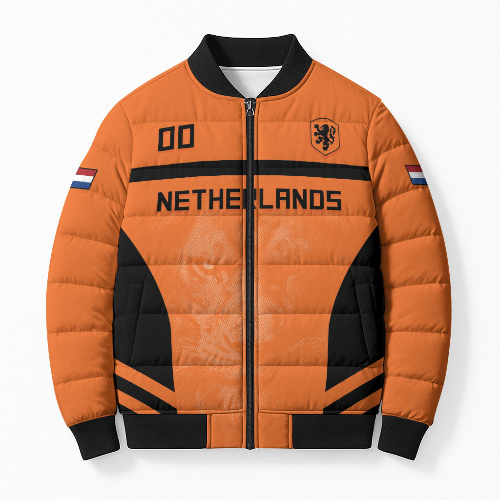Custom Netherlands Football 2026 Bomber Puffer Jacket Oranje Lion Special Style